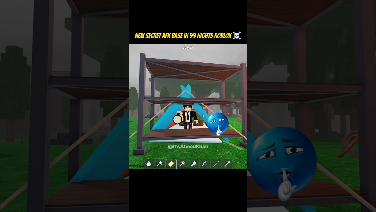 99 Nights In The Forest - New AFK Base For 100 Days 😱 #roblox #fyp