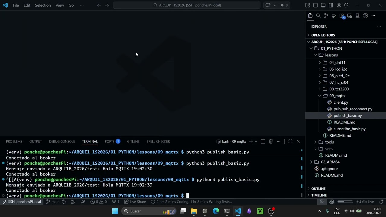 Raspberry pi + Python + MQTTX