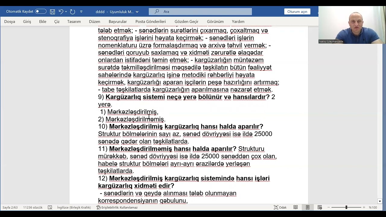 Natıq SÜLEYMANZADƏ. Kargüzarlıq haqqında təlimat