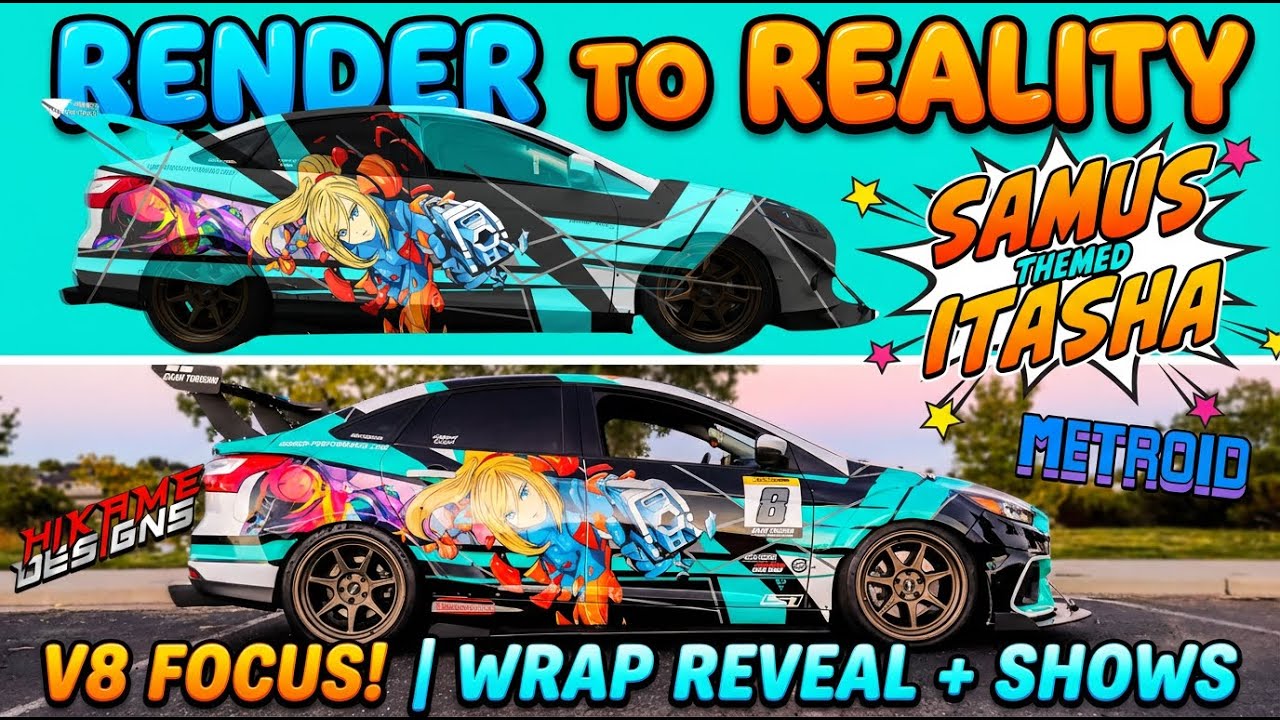 Samus Themed Itasha on the V8 Focus! | Wrap Reveal + Shows