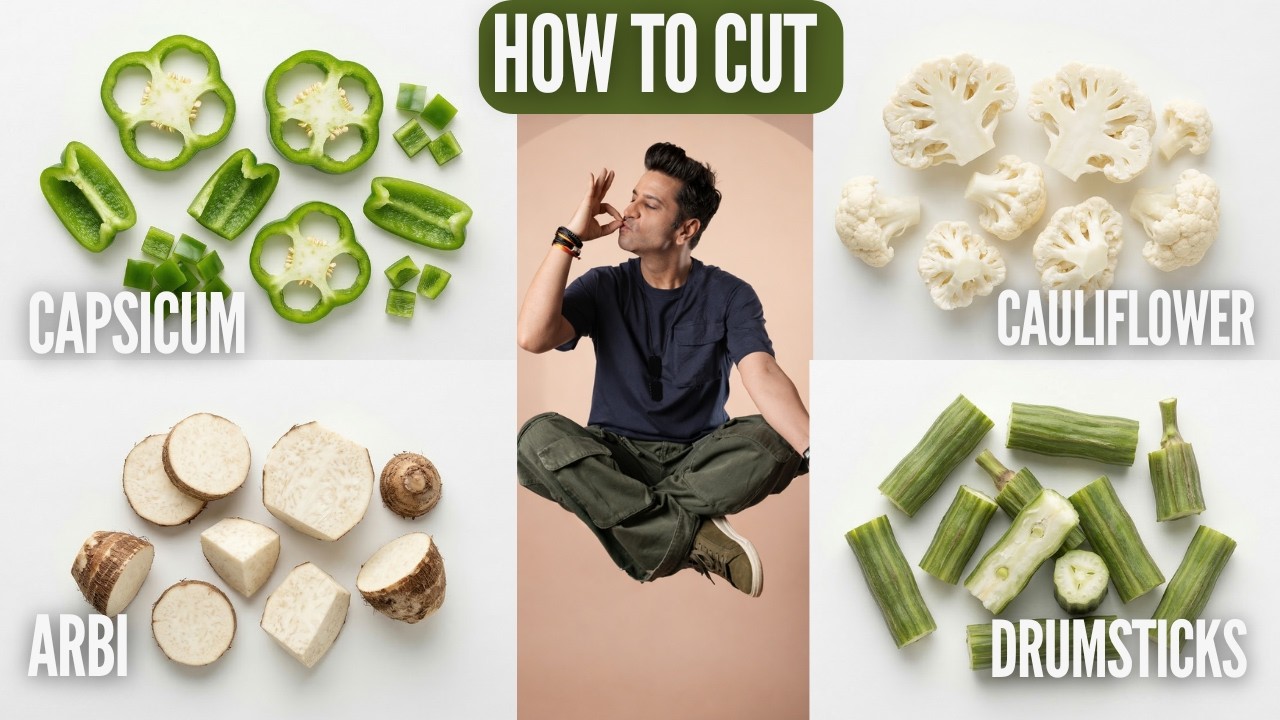 How to cut vegetables like a Chef | Easy to Chop like a PRO Cauliflower, Drumstick, Capsicum, Arbi