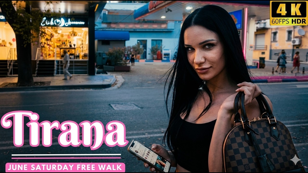 Tirana 2025 July Evening Free Walk, TEG Driving View 🇦🇱 Albania Walk in 4K HDR  | 4K Albania 60fps