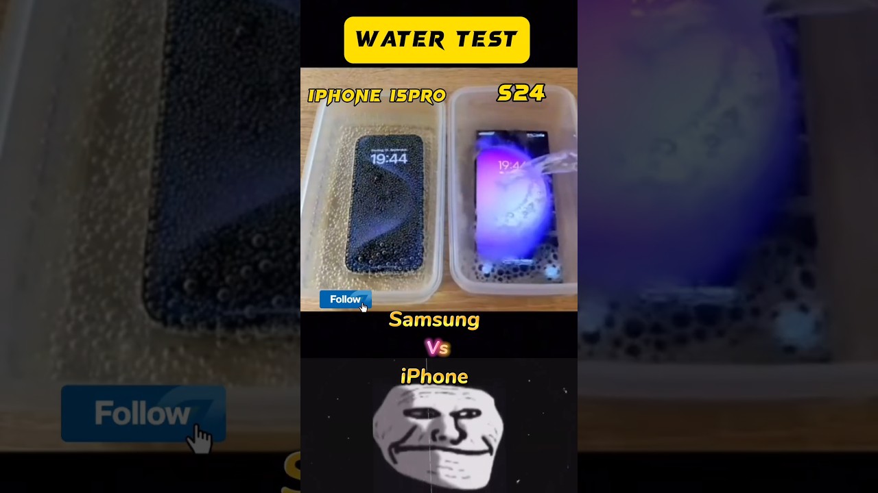 iPhone 15 Pro Vs Galaxy S24 Ultra Water Test Fail ? #shorts