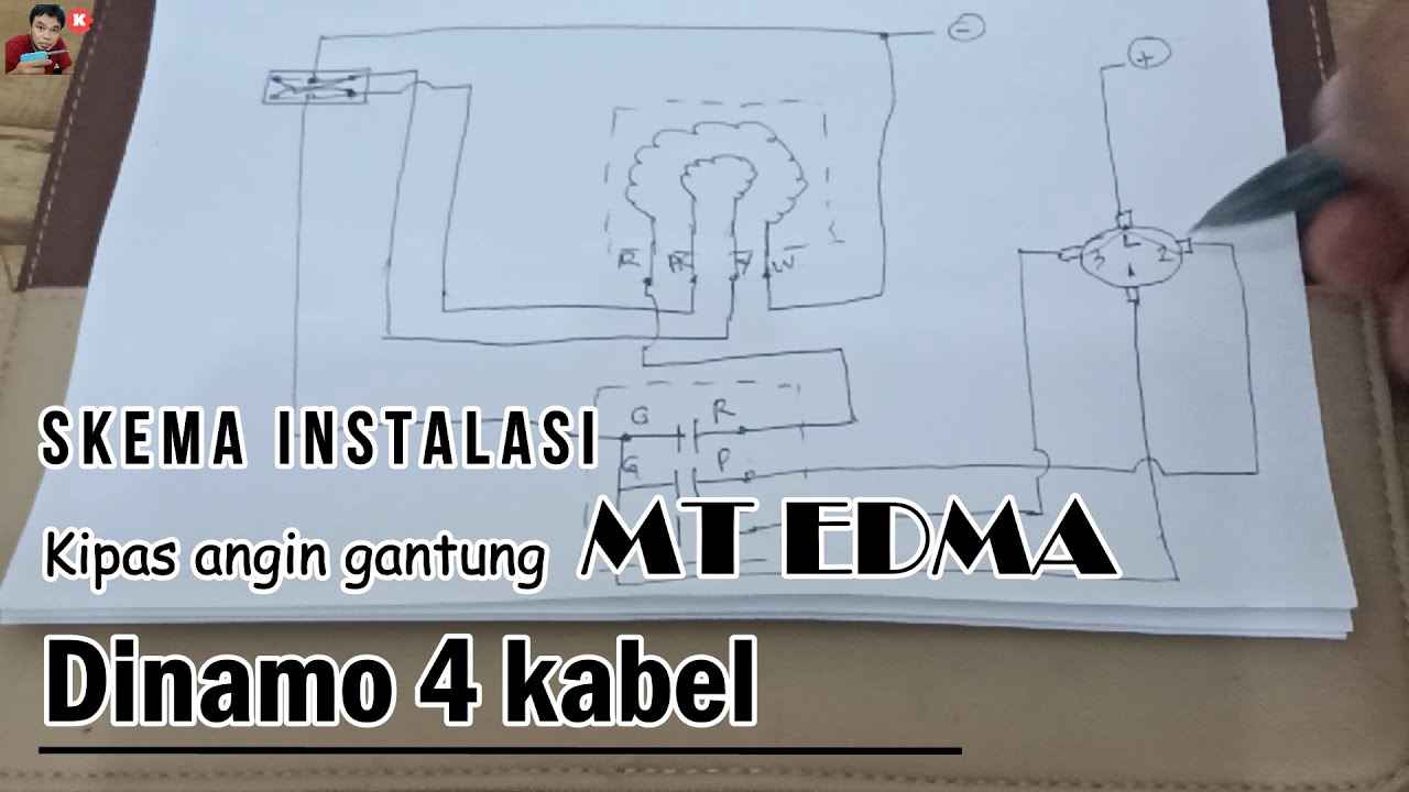 skema instalasi kipas angin gantung mt edma