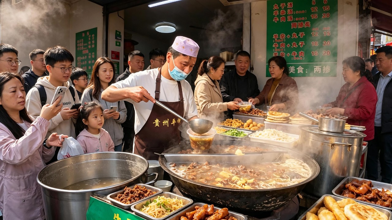 Traditional Chinese Breakfast Street! Hu La Tang, Shaomai & Sesame Flatbread