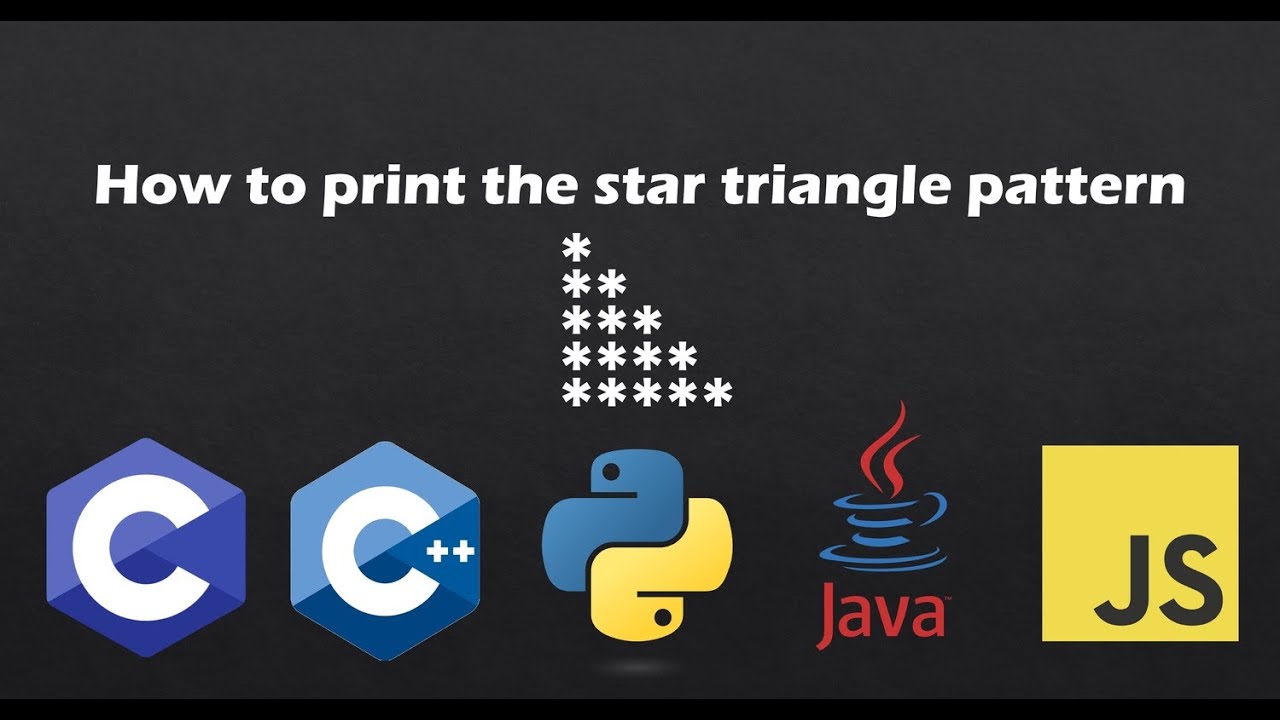 How to Print the Triangle Star Pattern (Pseudocode / Python / Java / Javascript / C / C++)
