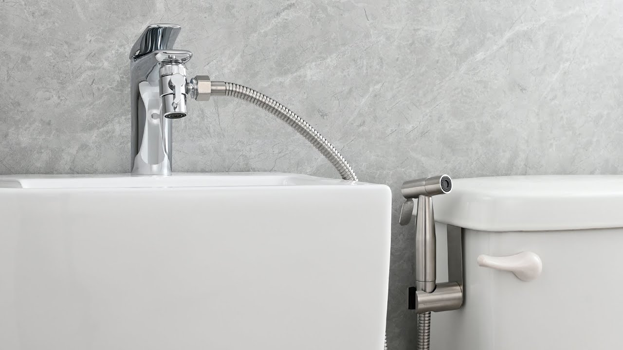 Tecmolog Toilet Sprayer, Stainless Steel Hand Held Sprayer,Hot/Cold Bidet Sprayer Set Installation
