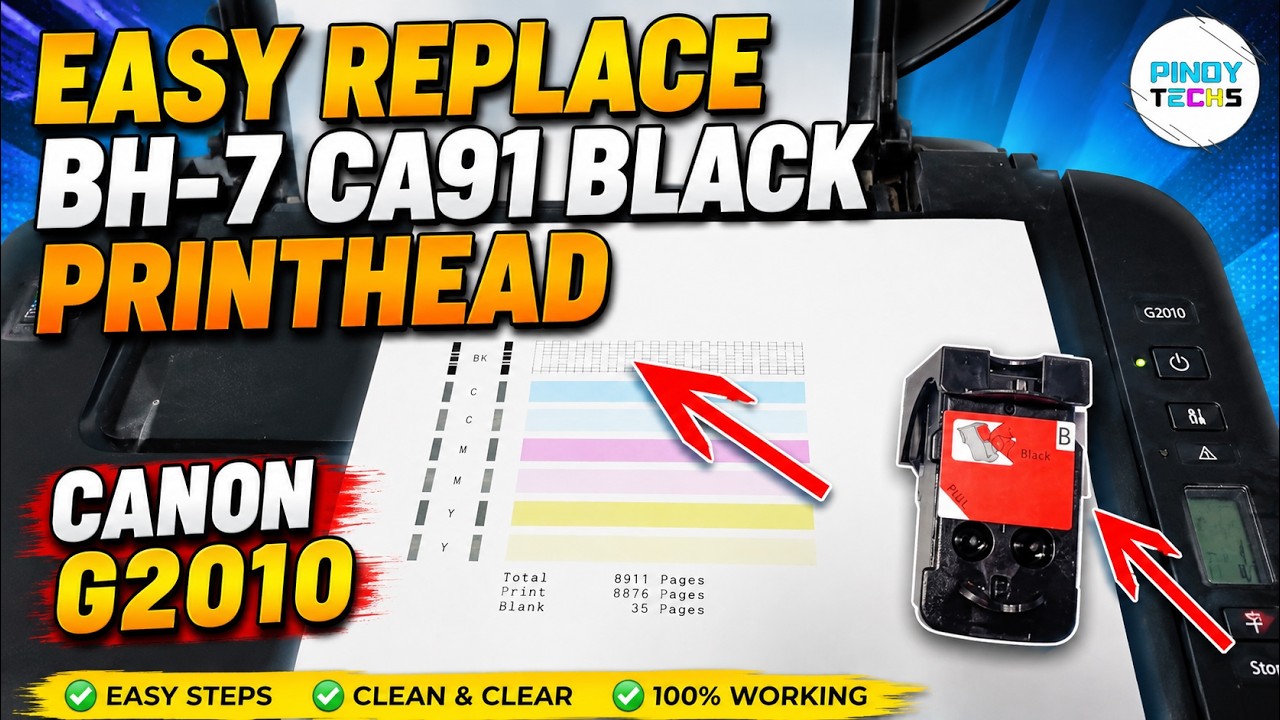 REPLACE BLACK Printhead / Cartridge Step By Step CANON G2010 G1010 G3010 G4010 | PinoyTechs