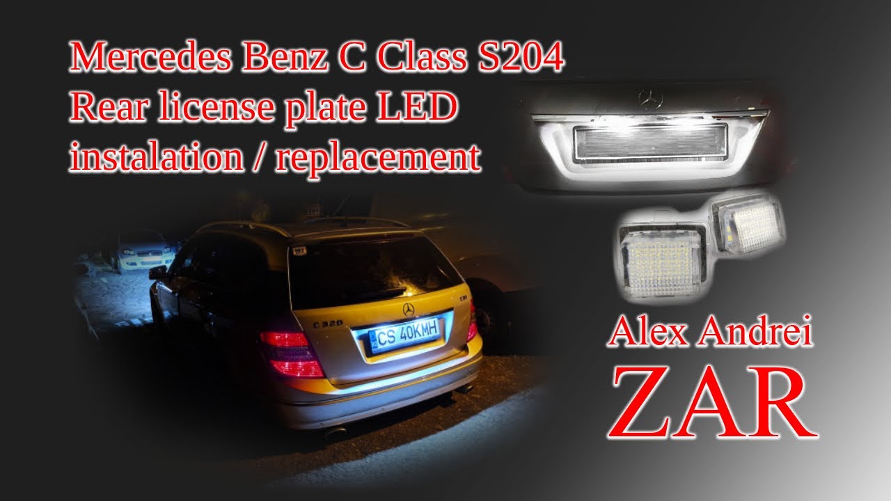 Замена фонарей заднего номерного знака Mercedes Benz C-класса S204 — без снятия заднего дворника