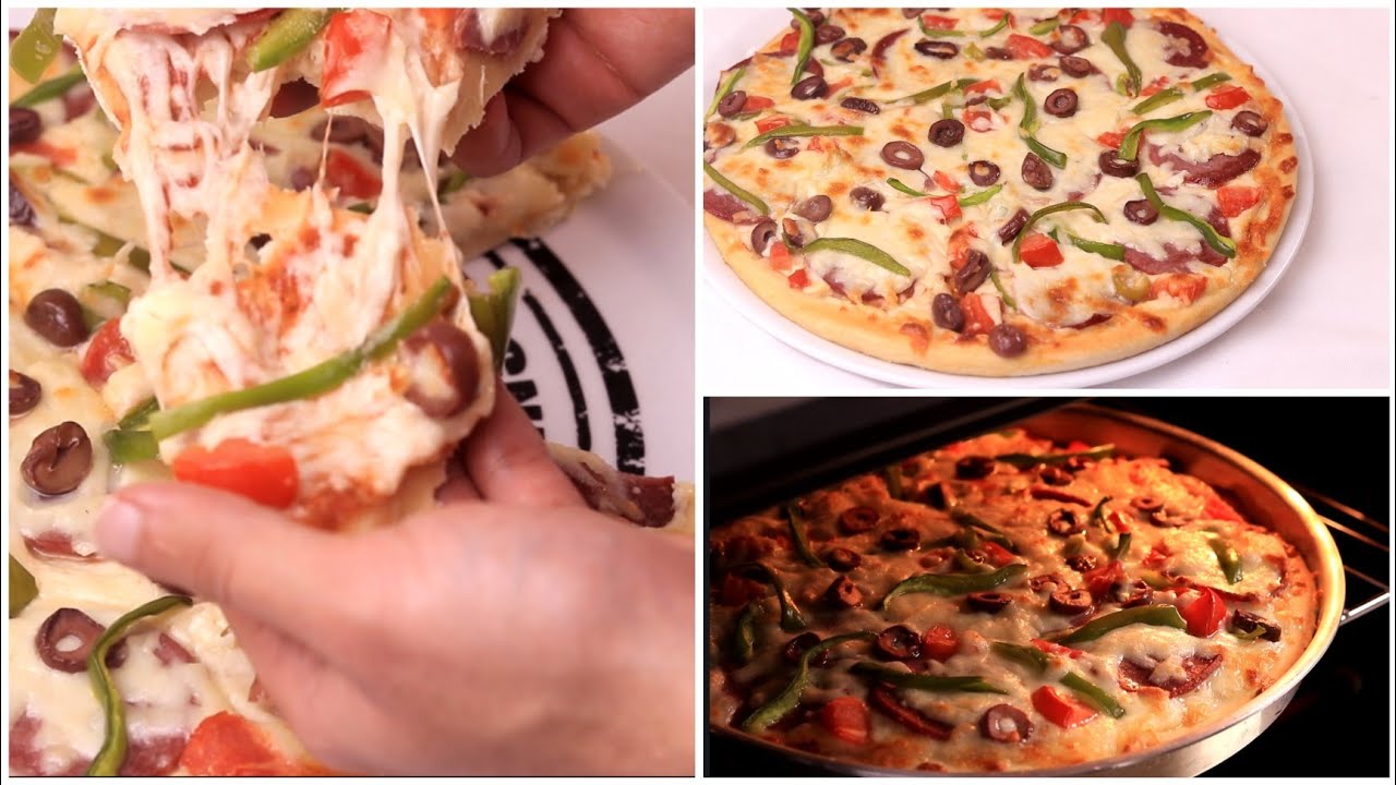 بيتزا علي الطريقة الأمريكية بجبنة مطاطية بمكونات في كل بيت !!