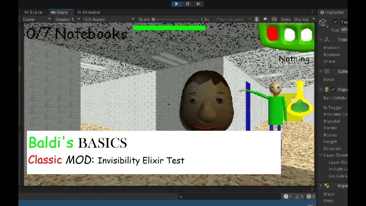 [Baldi's Basics Classic Mod Guide]A demo/test of visibility system