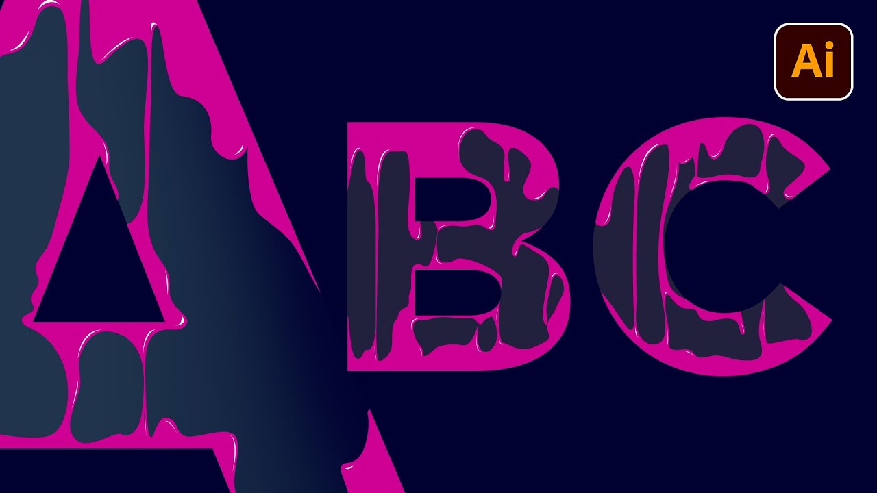 Dripping text effect in Illustrator ( + Free AI file)