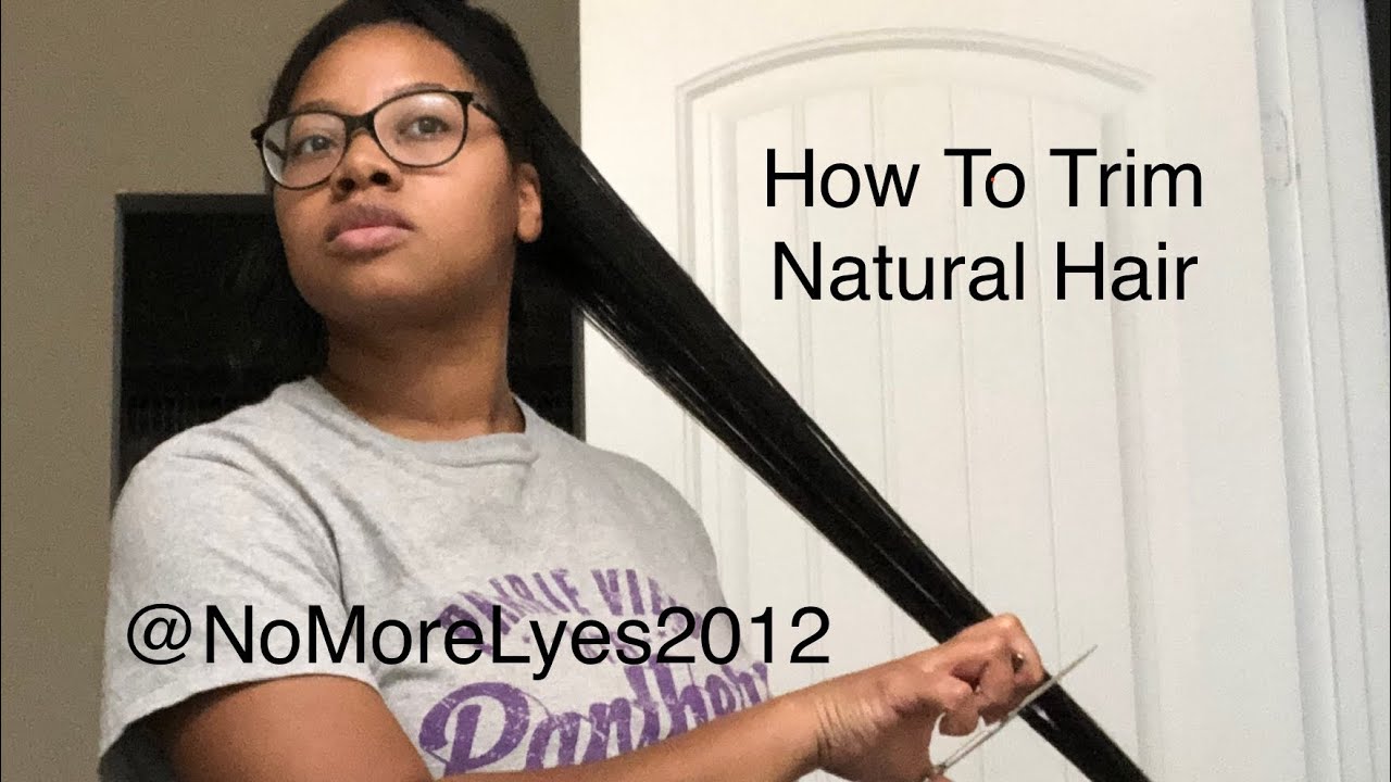 How to Trim (straight) Natural Hair | Search and Destroy Method