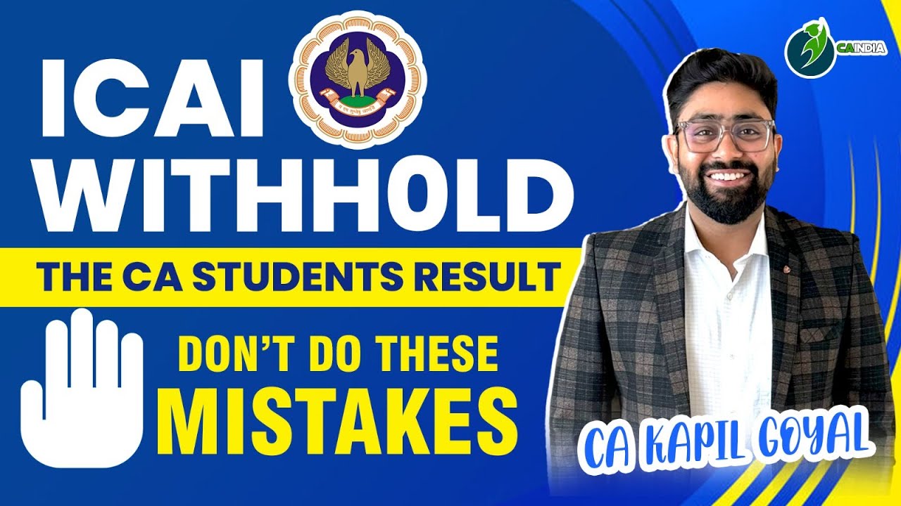 Your CA Result can be Withheld |Must watch before going for CA Exam|  Imp for CA Student