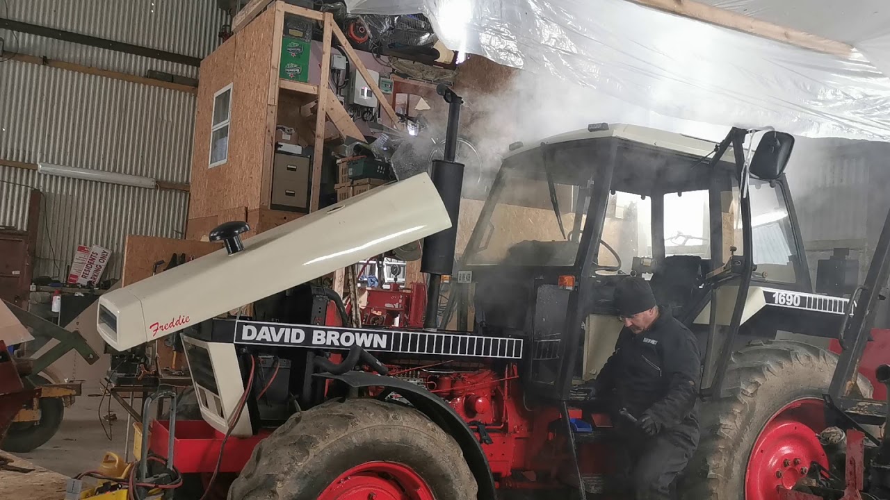 David brown 1690 first attempt at starting after doing the head gasket