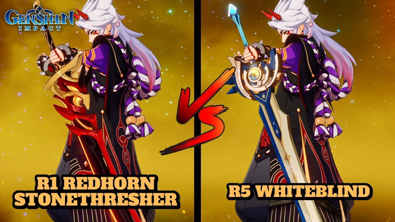 ITTO: R1 REDHORN STONETHRESHER VS R5 WHITEBLIND! (COMPARISON) | Genshin Impact