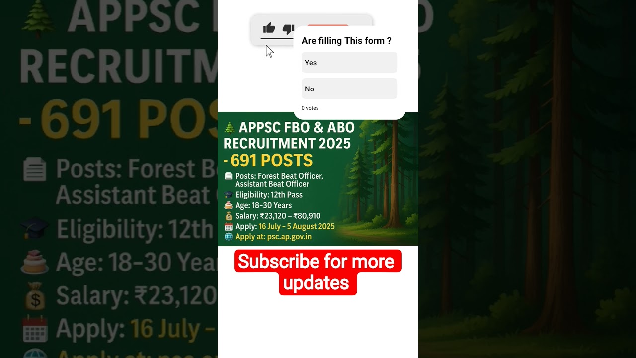 🌲 APPSC FBO & ABO भर्ती 2025 | 12वीं पास के लिए सुनहरा मौका! ₹80,910/- तक सैलरी 🔥 | Apply Now!