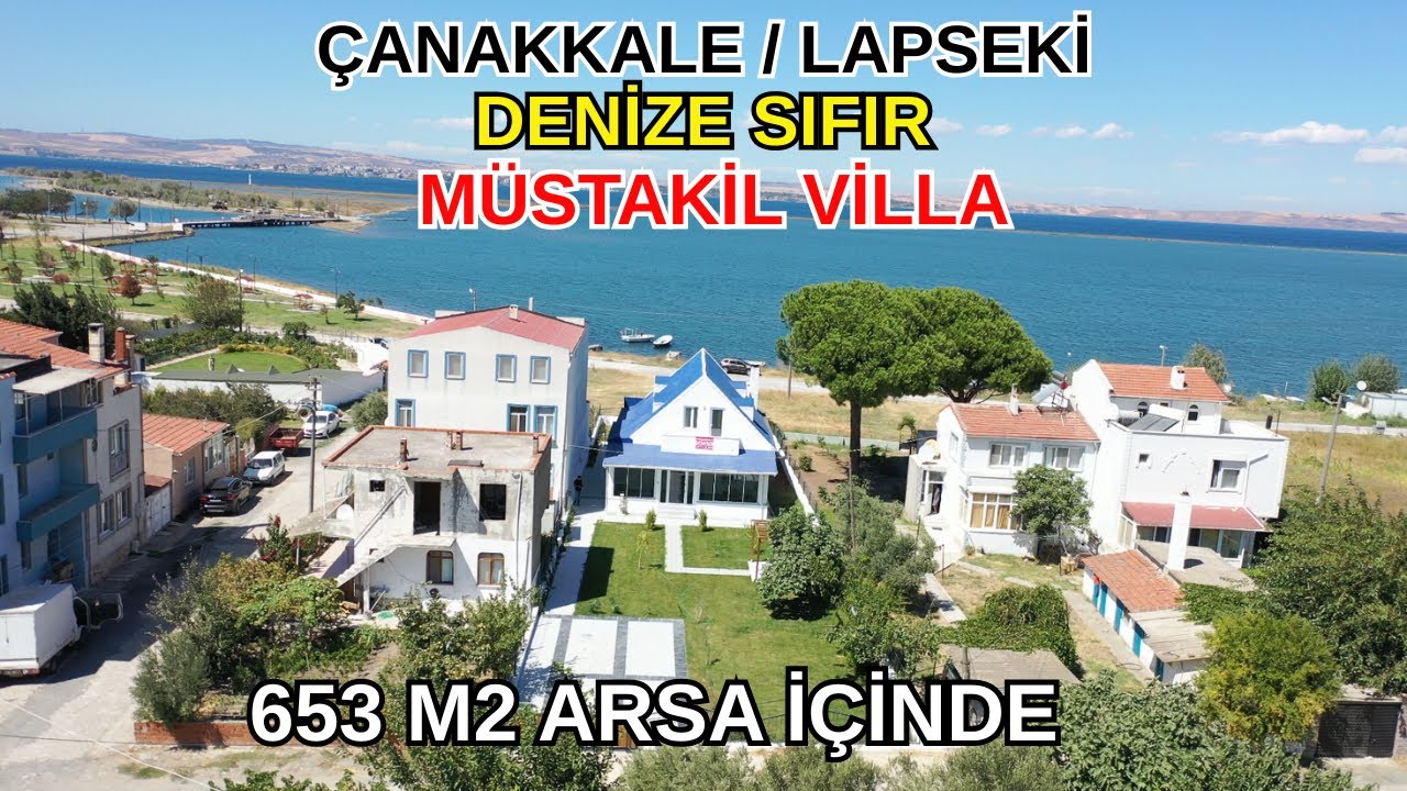 &Ccedil;ANAKKALE, LAPSEKİ, DENİZE SIFIR, SATILIK VİLLA