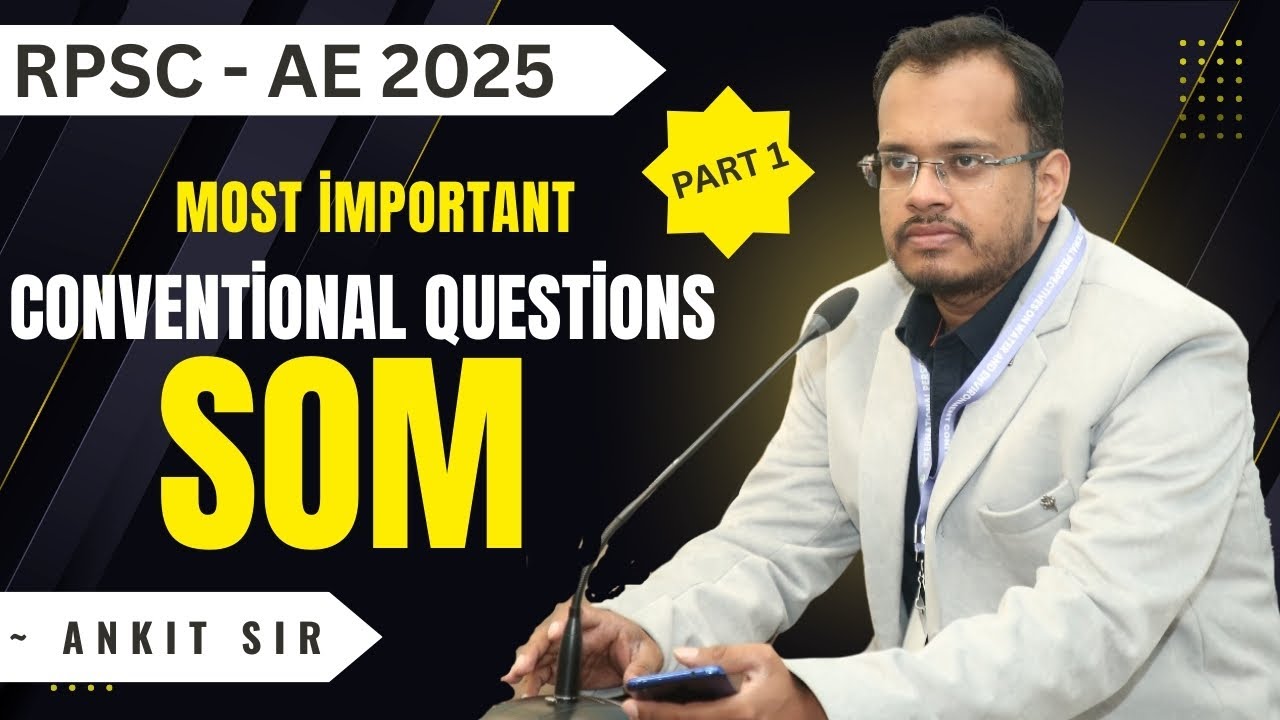 Most important conventional questions | SOM | RPSC - AE 2025