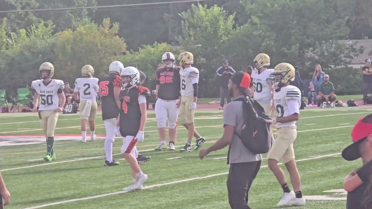My first high school game of this year!  (Number 96 is me)