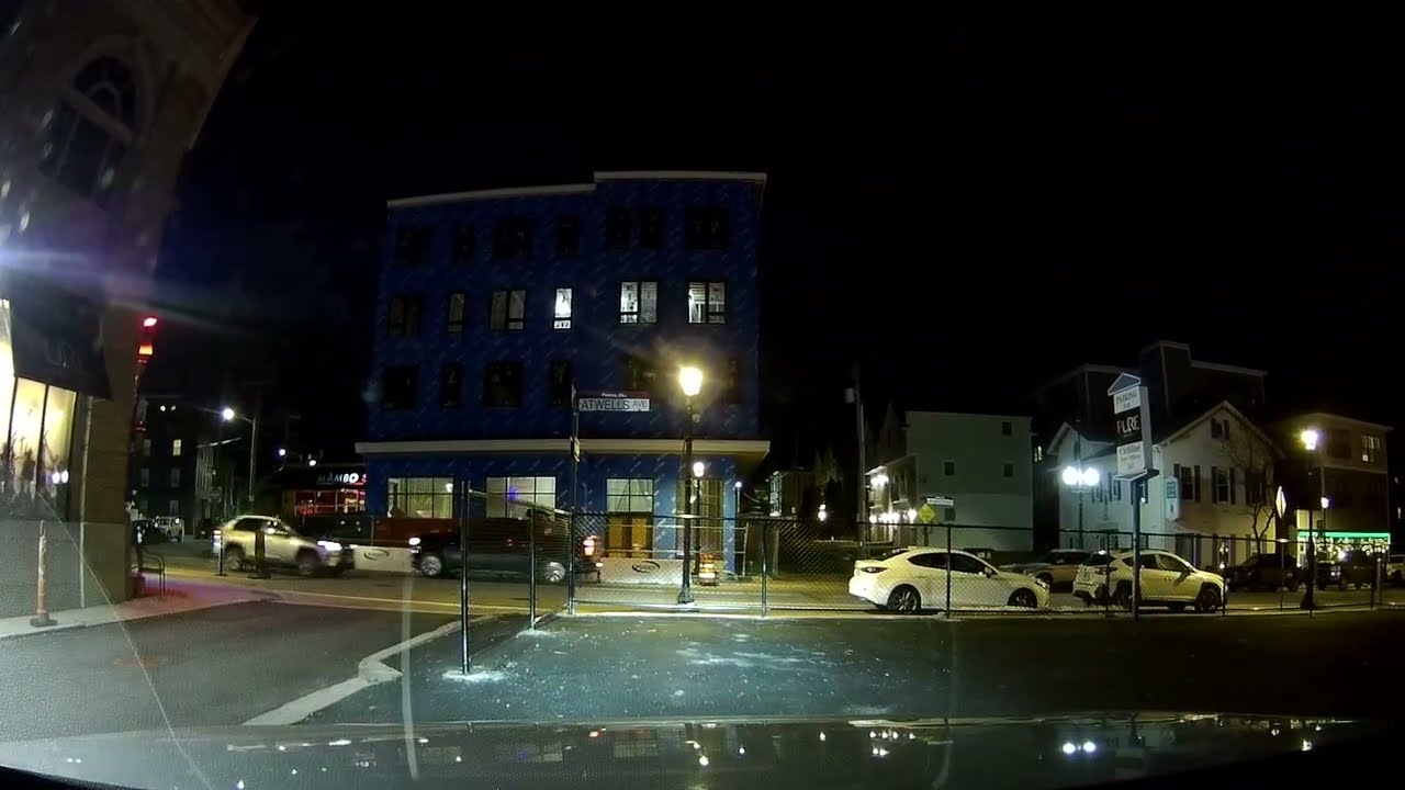 Evening drive from North Providence to Federal Hill in Providence, Rhode Island