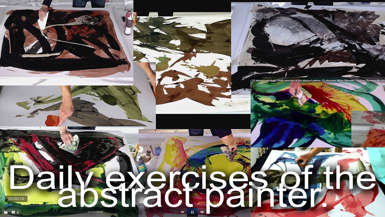 16 abstract paintings . Daily exercises of the abstract painter.