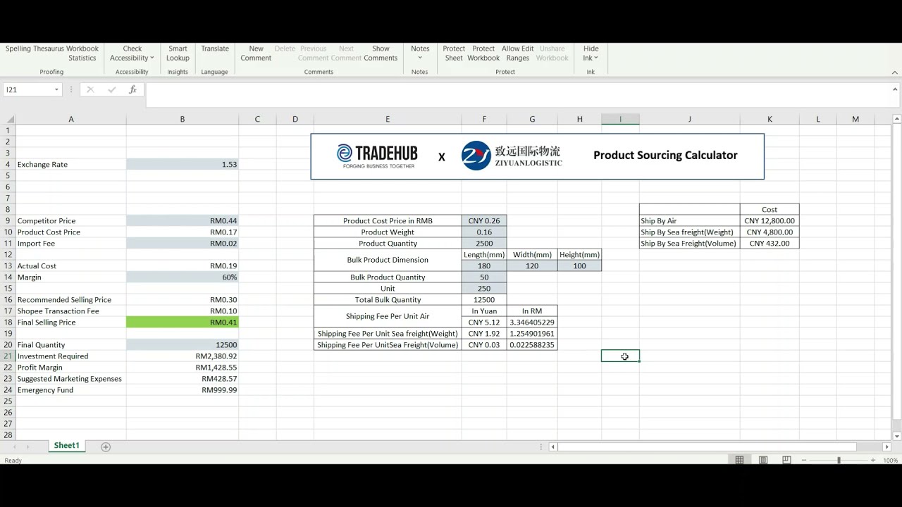 Tradehub 1688进货calculator