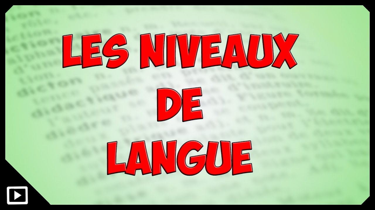 Les niveaux de langue
