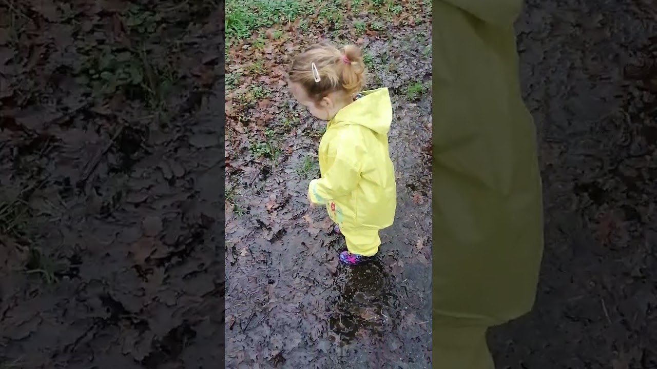 splashing in puddles in wellies