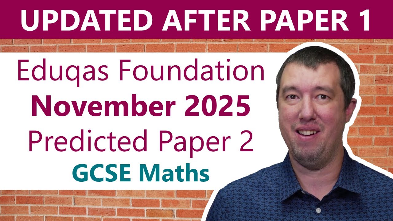 *UPDATED* Nov 2025 Predicted Maths GCSE Paper 2 Calculator Eduqas (Foundation) Calc Exam C300U20-1
