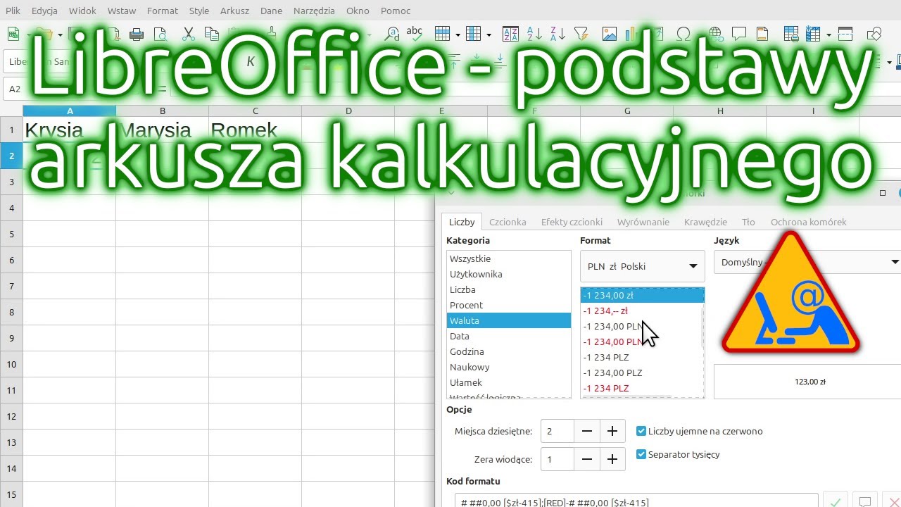 LibreOffice - arkusz kalkulacyjny - podstawy