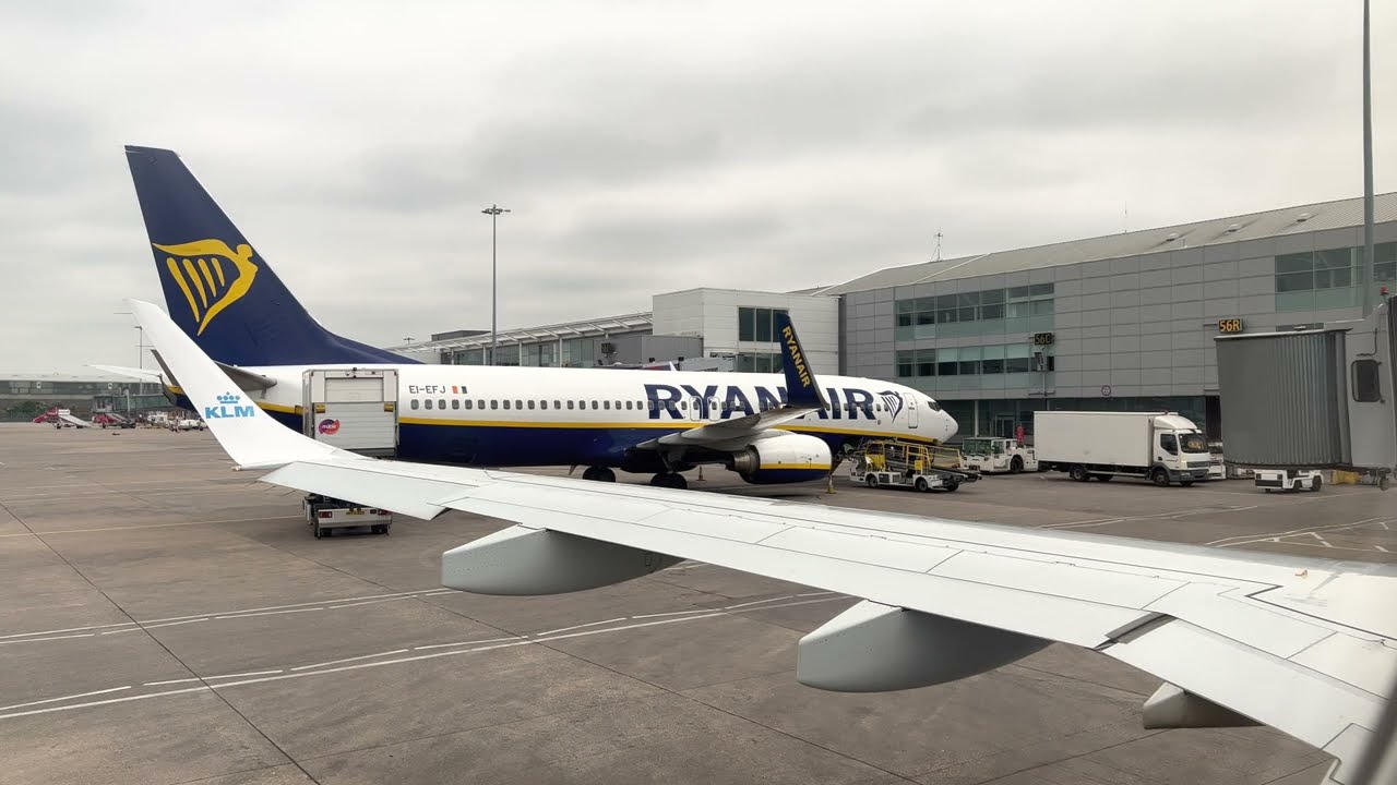 Taxi & Takeoff From Birmingham Airport UK On KLM 1426 To Amsterdam Schiphol BHX-AMS