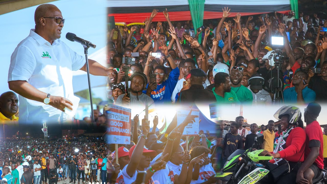 Heat at Lapaz-Abeka As H.E John Mahama,Baba Sadiq Pulls Massive Crowd Campaigns To Win 2024 Election