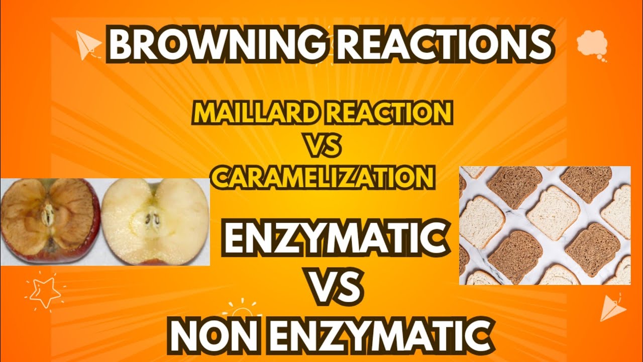 Browning reactions Maillard reaction vs caramelization Enzymatic browning vs non enzymatic browning