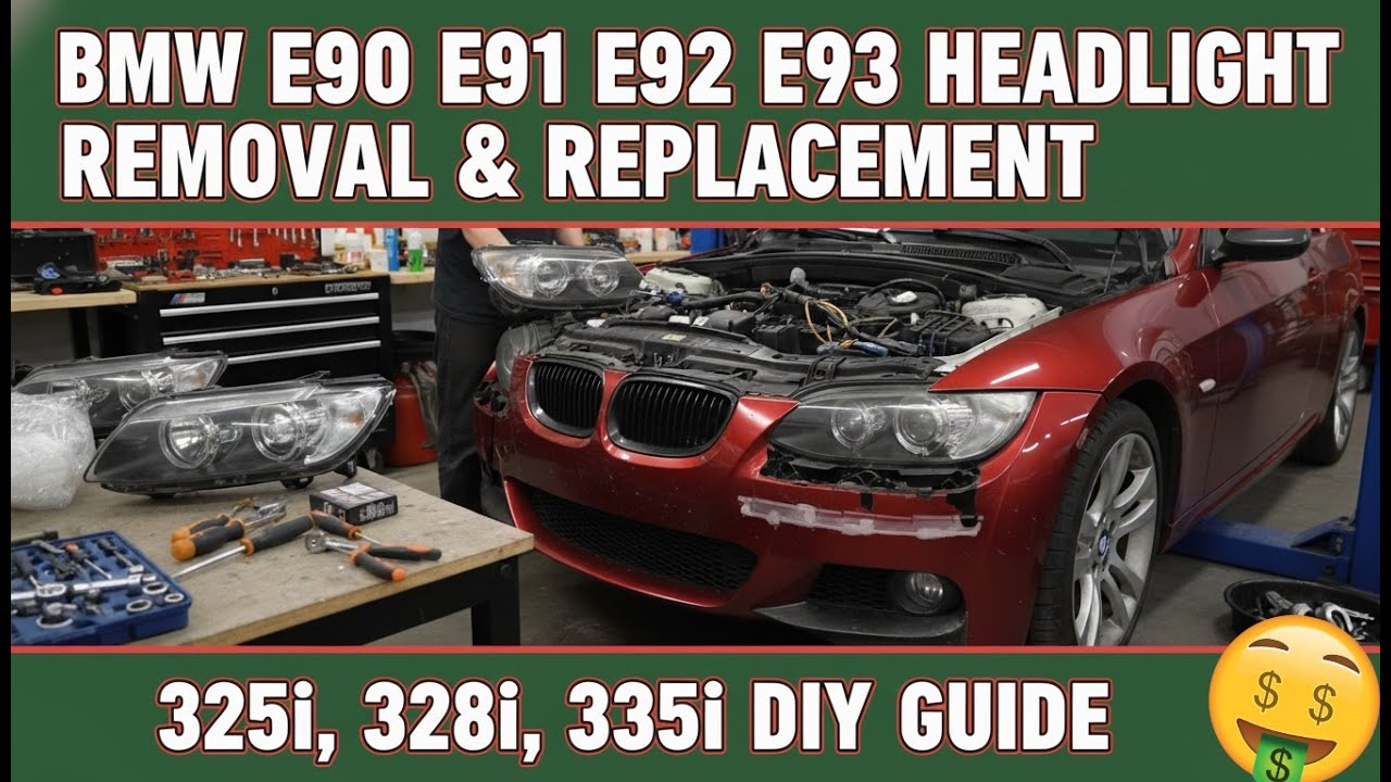 BMW E90 E91 E92 E93 Headlight Removal & Replacement (325i, 328i, 335i DIY Guide)