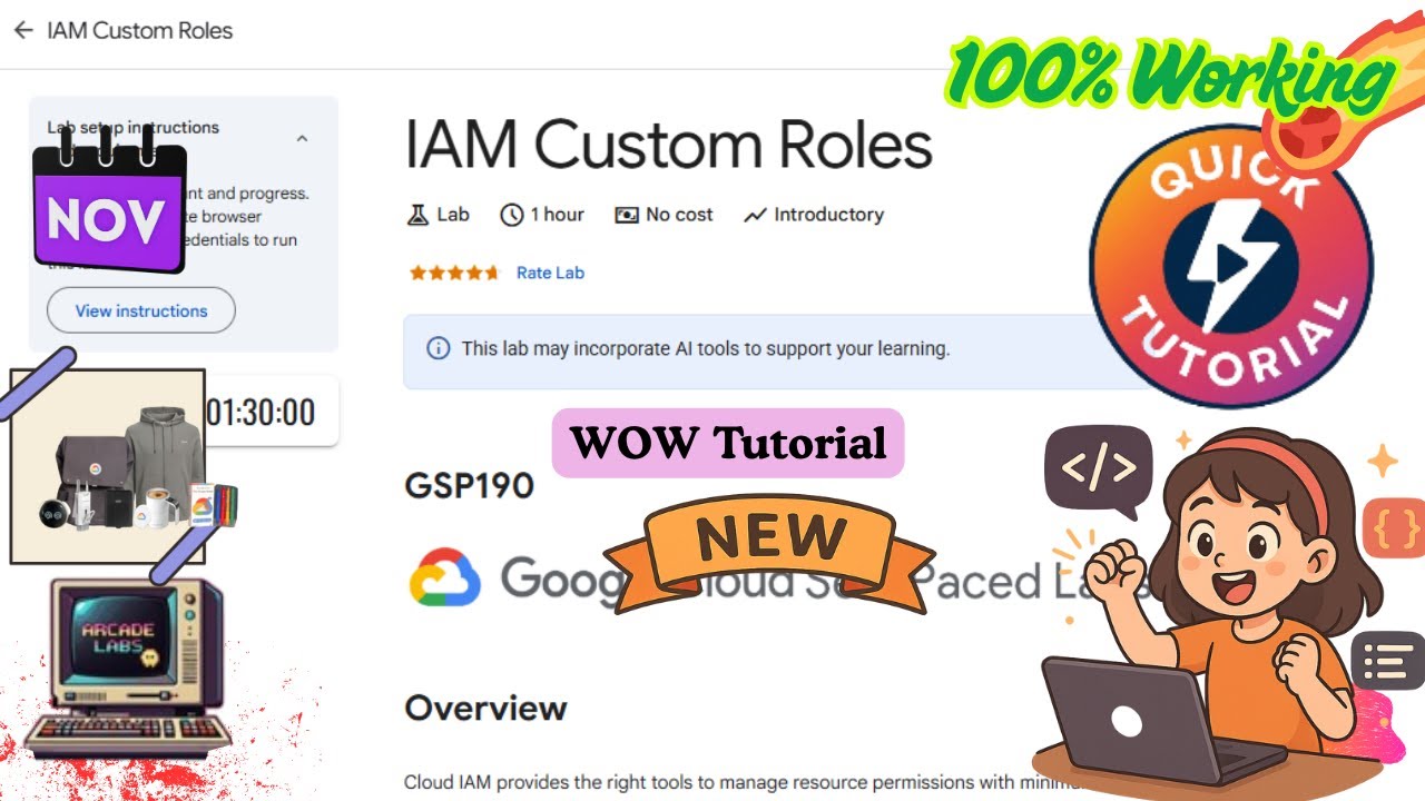 Пользовательские роли IAM | Полное руководство от 25 ноября | #GSP190 #qwiklabsarcade2025