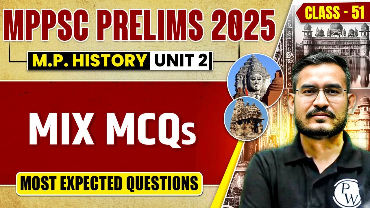 MPPSC Prelims 2025 Unit 2 MCQs | MP History MCQs for MPPSC 2025 | Part-51