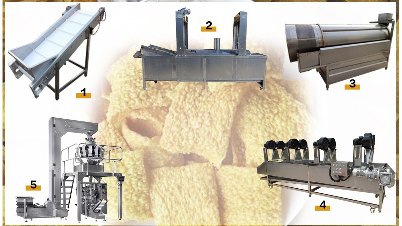 Fried snack production line / food frying machine / puffed food processing machine from factory