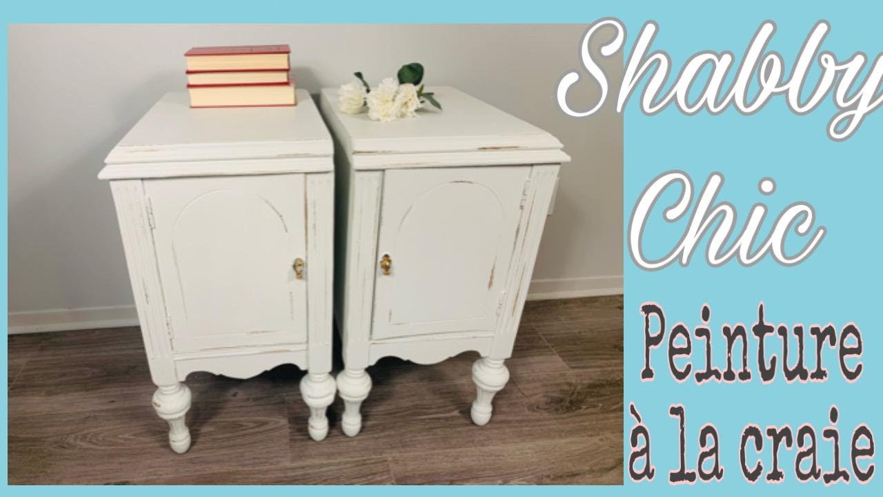 PEINTURE À LA CRAIE - SHABBY CHIC - Comment revaloriser des tables de chevet... J'ADORE!!!!🌼