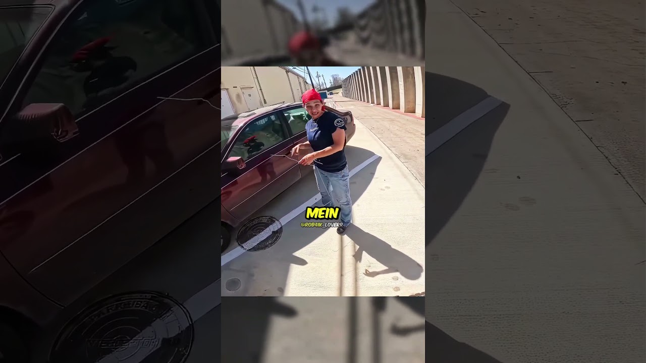 Ein Biker hilft einem Dieb ein Auto aufzubrechen 🧐