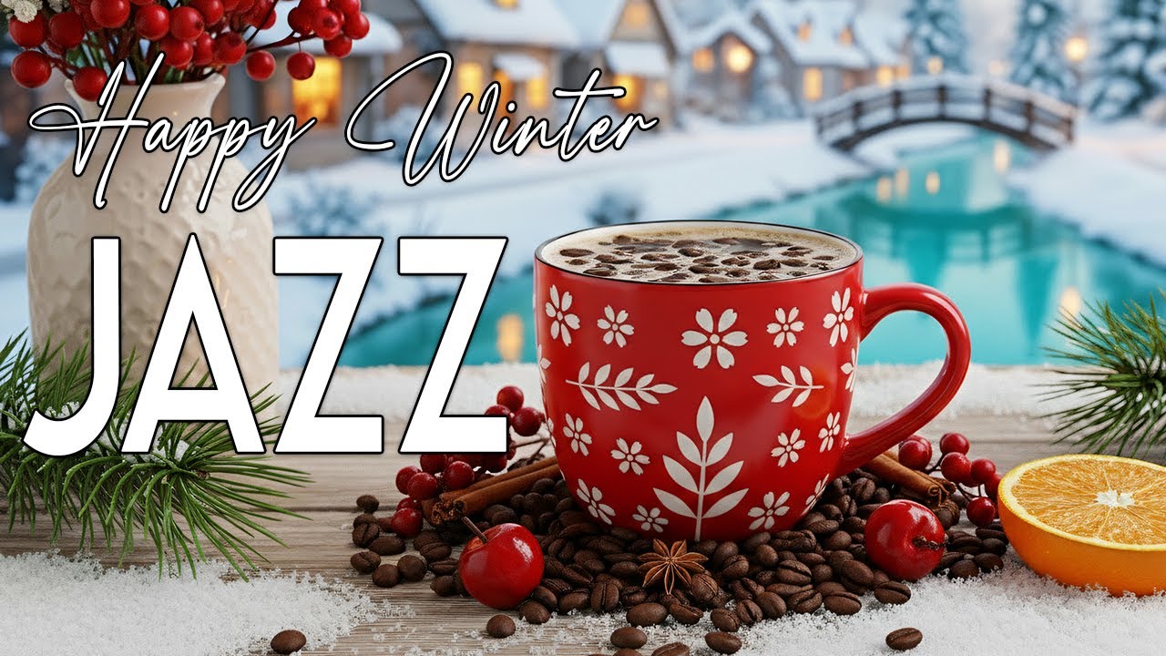 Happy Winter Jazz Cafe ☕ Delicate Morning Jazz Music & Bossa Nova Piano for Stress Relief, Relaxing.