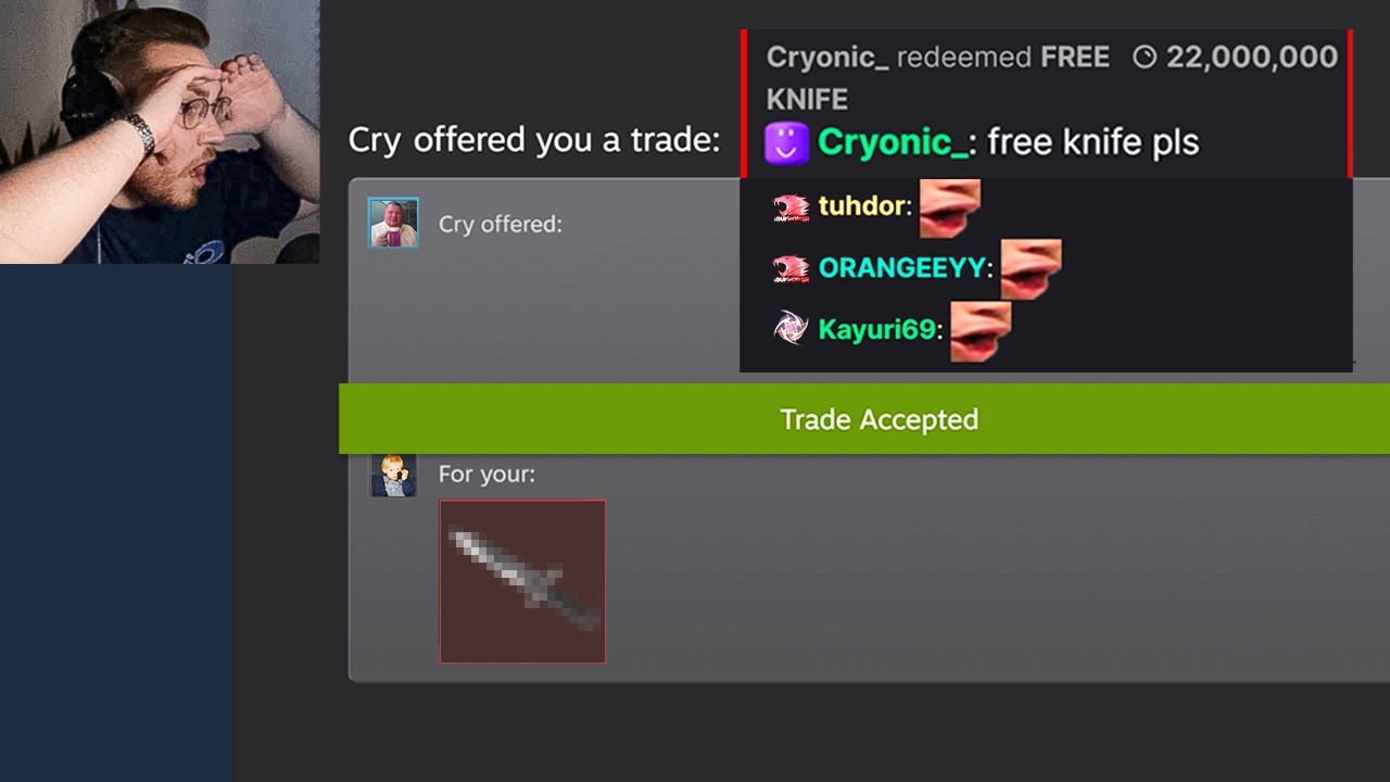 A Viewer Redeems $2000 Knife for 20 Million Twitch Points