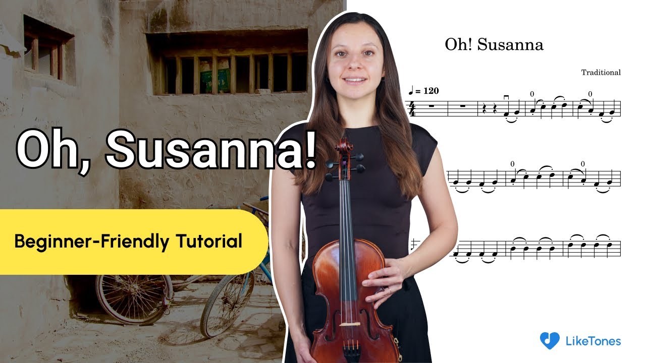 Oh, Susanna! | Violin Tutorial + Sheet Music & Accompaniment