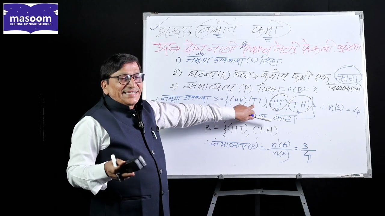 इयत्ता-१०वी,विषय-गणित - भाग - १,  प्रकरण 5 संभाव्यता, उजळणी - नमुना अवकाश