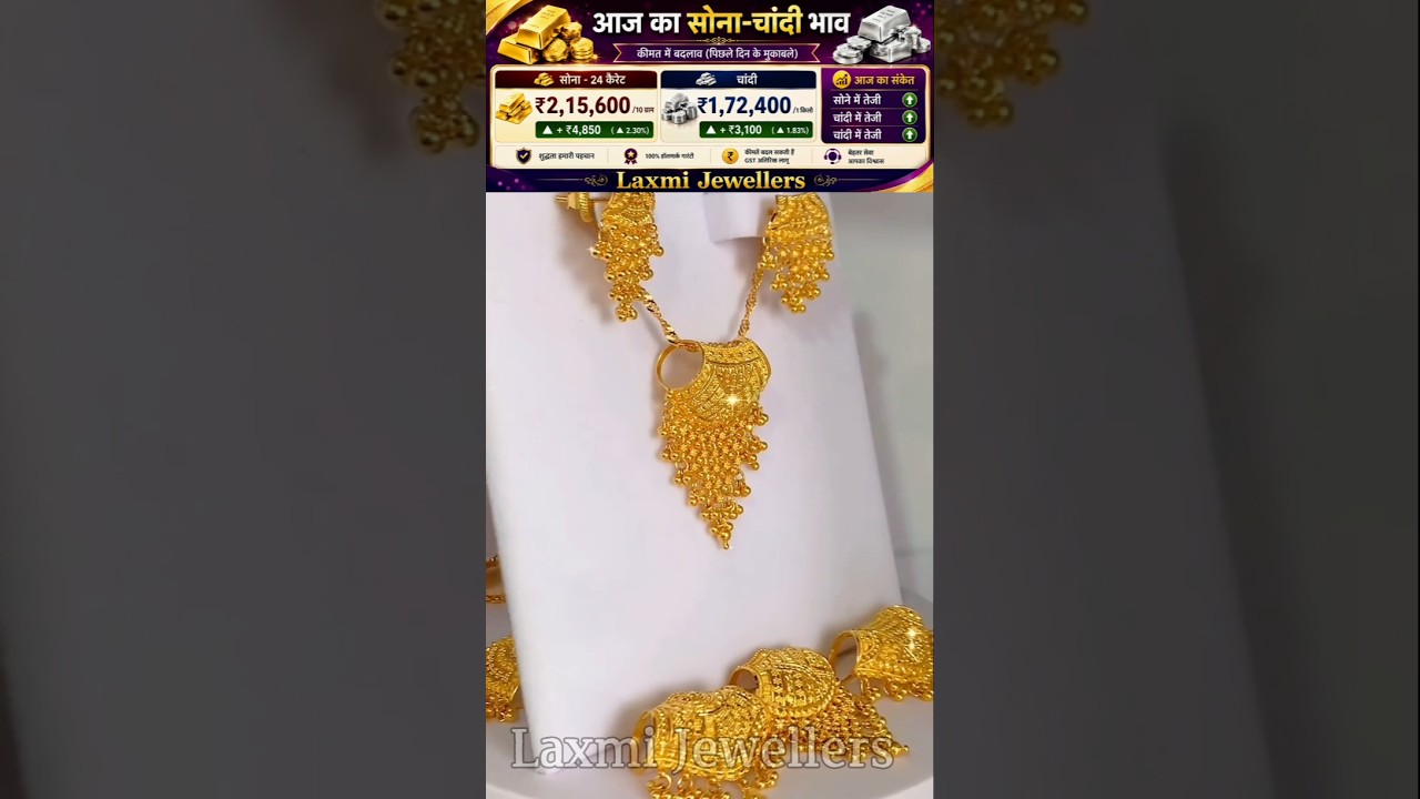 Today Gold Rate‼️Gold's Latest Price📈Light weight Gold Necklace Set with Earrings #ranihaar pendant