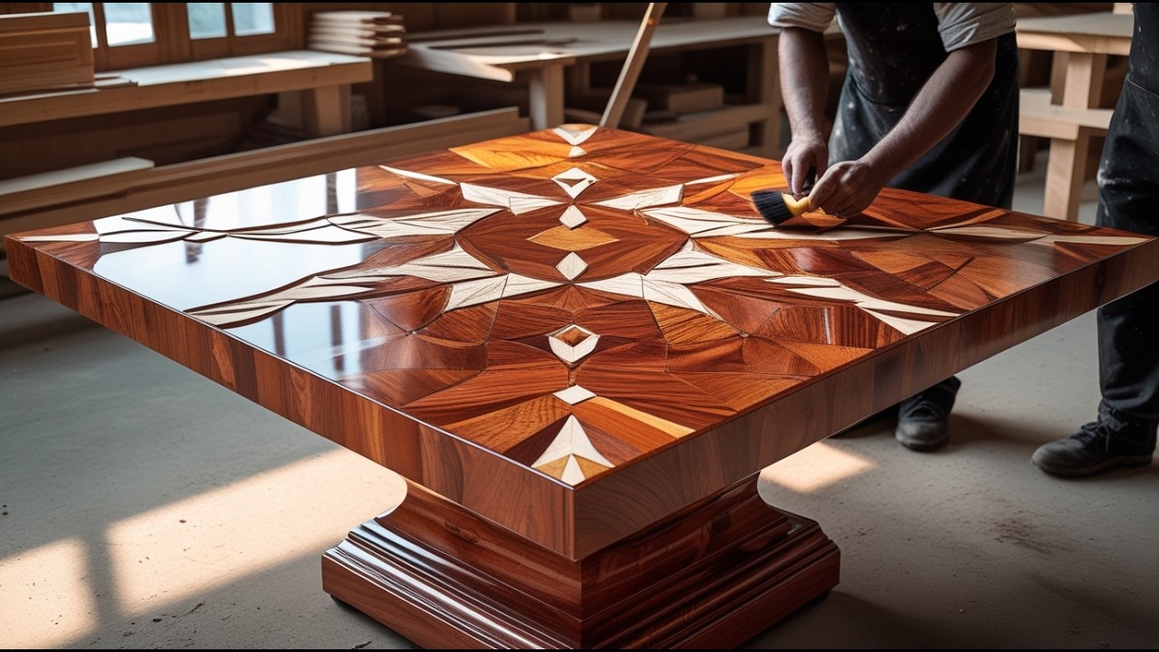 Turning Wood Into Art; Master Woodworker //Creates Stunning Geometric Inlaid Table