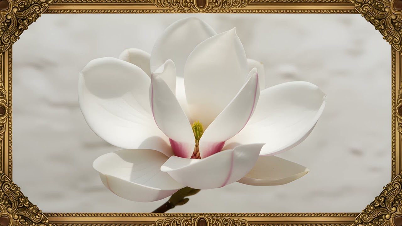 8K UHD Ultra Realistic Magnolia Blossom Detail | 5 Hours Dolby Frame TV Wall Art