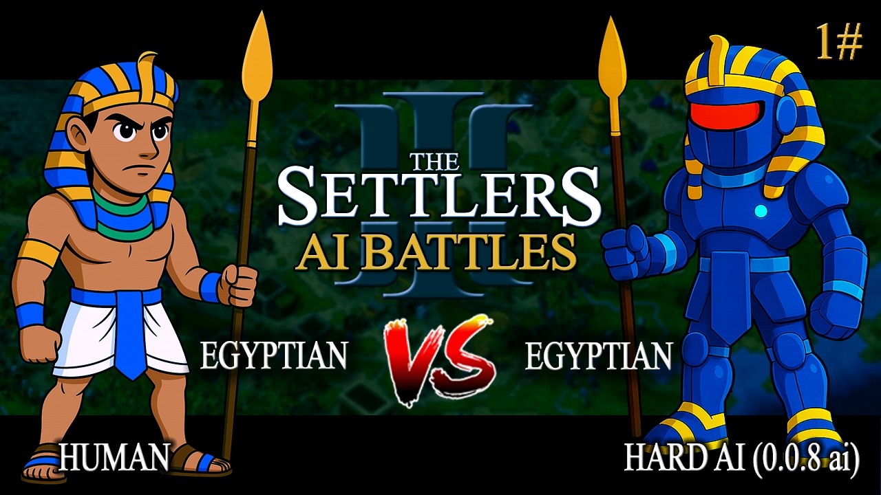 The Settlers 3: Hard AI, Egyptian vs. Egyptian (Settlers United ai 0.0.8)