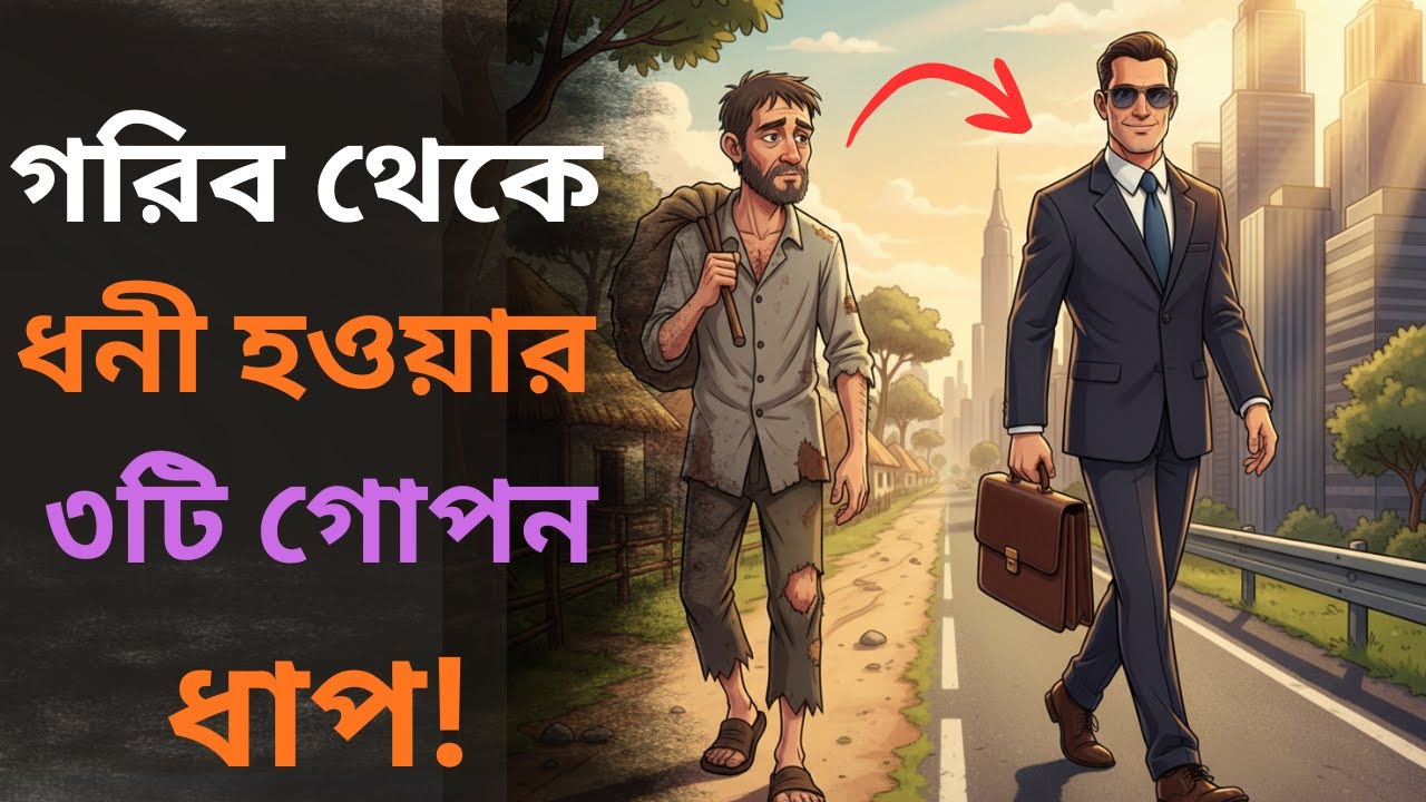 গরিব থেকে ধনী হওয়ার ৩টি গোপন ধাপ | Financial Freedom Bangla Motivation