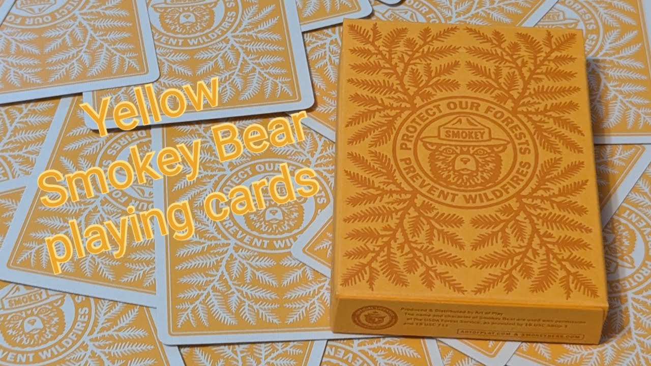 Daily deck review day 232 - Yellow smokey bear playing cards By Art of Play